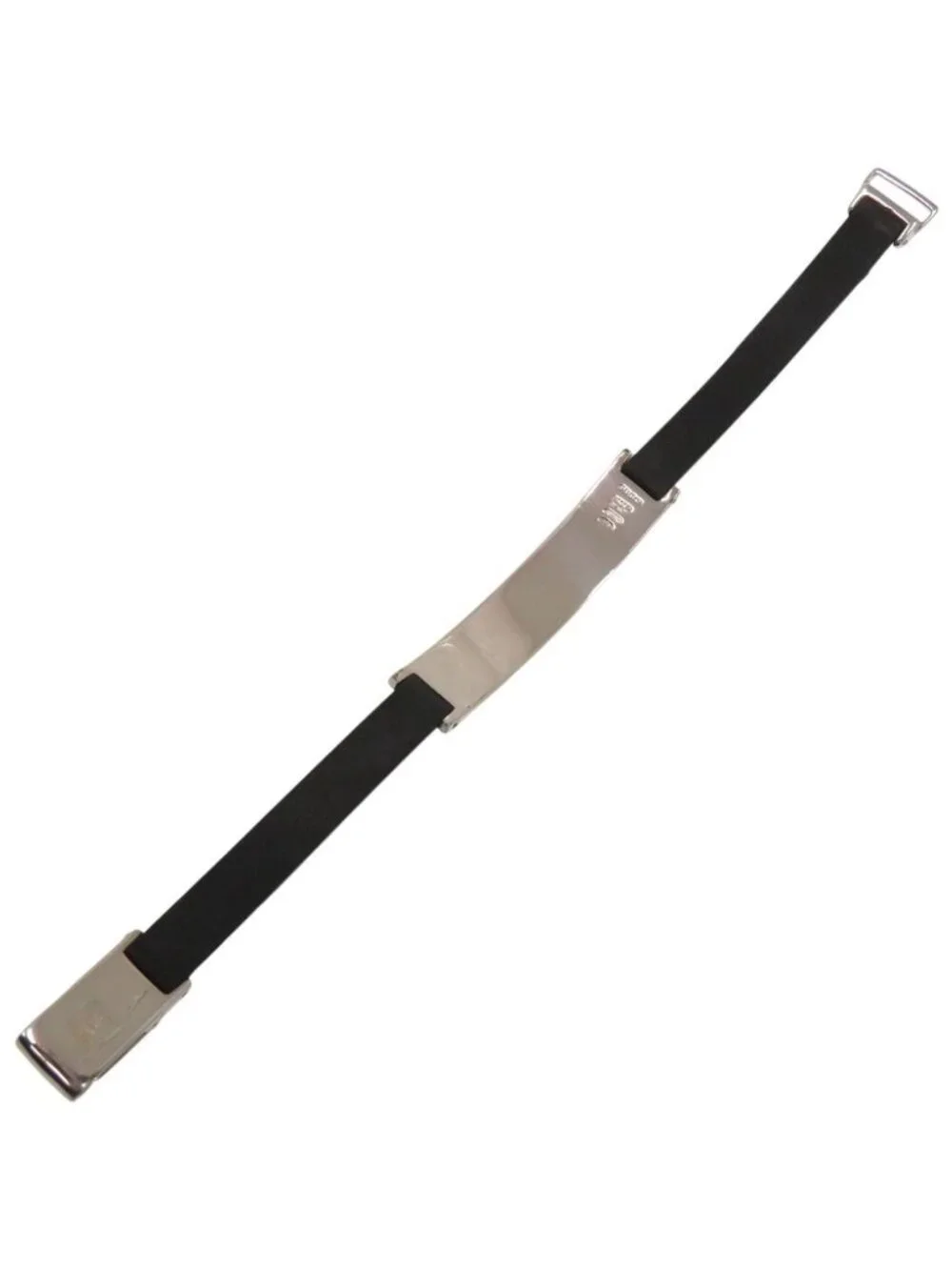 Gucci Rubber 925 Sterling Silver Black Bracelet